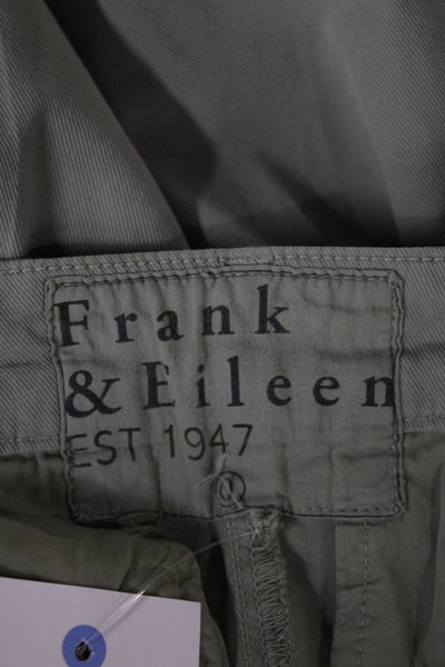 Frank & Eileen Womens Cropped Ankle Chino Khakis Green Cotton Size 0