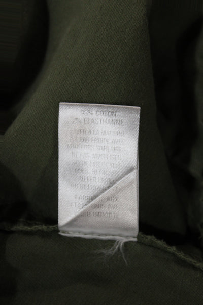 Nili Lotan Womens Cargo Chino Pants Green Cotton Army Size 0