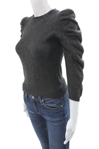Frame Womens Pullover Cashmere Crewneck 3/4 Sleeve Dark Gray Size XS