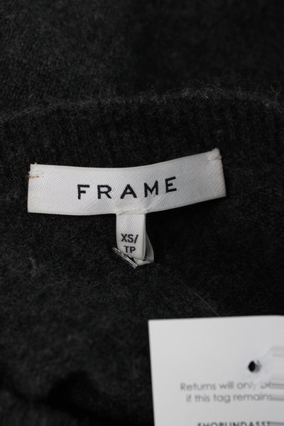 Frame Womens Pullover Cashmere Crewneck 3/4 Sleeve Dark Gray Size XS
