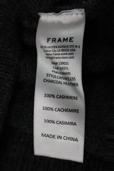 Frame Womens Pullover Cashmere Crewneck 3/4 Sleeve Dark Gray Size XS