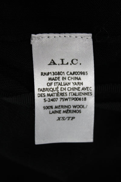 A.L.C. Womens Black Cropped V Neck Tank Cotton Size XS