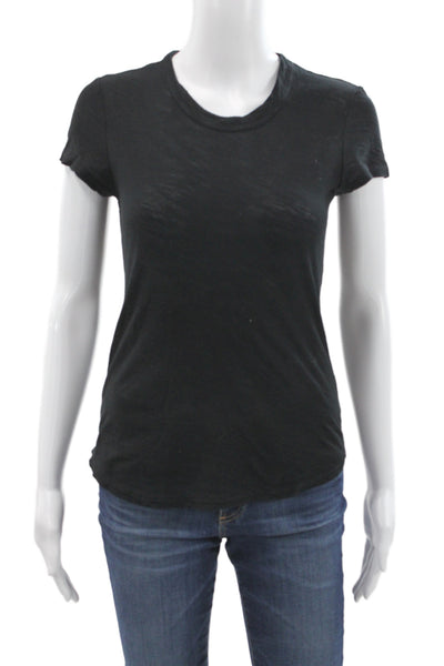 Standard James Perse Women Jersey T-Shirt Black Supima Cotton Size 0