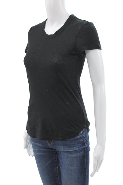 Standard James Perse Women Jersey T-Shirt Black Supima Cotton Size 0