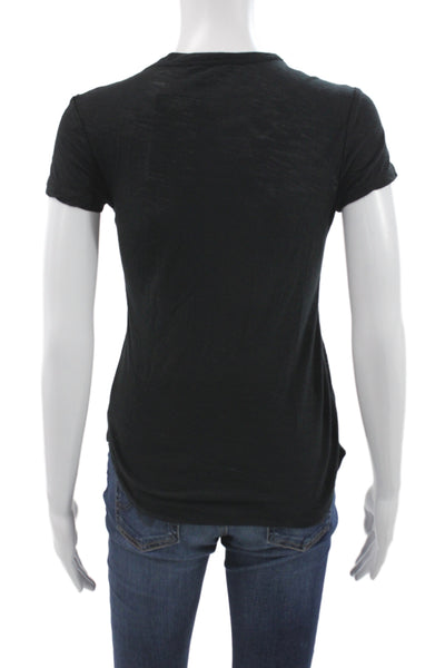 Standard James Perse Women Jersey T-Shirt Black Supima Cotton Size 0