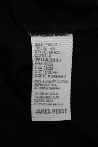 Standard James Perse Women Jersey T-Shirt Black Supima Cotton Size 0