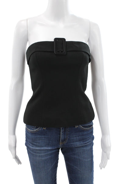 Reformation Women Black Sleeveless Buckle Acetate Top Size 0