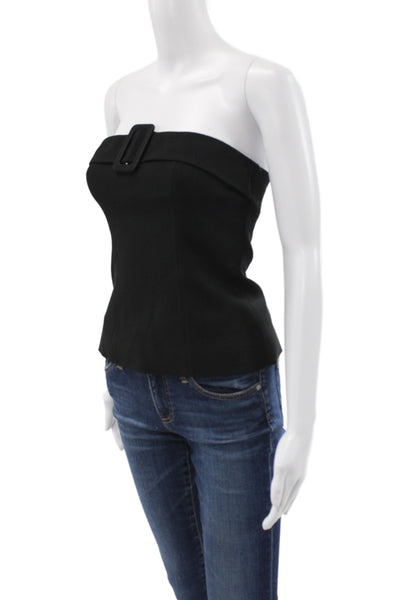 Reformation Women Black Sleeveless Buckle Acetate Top Size 0