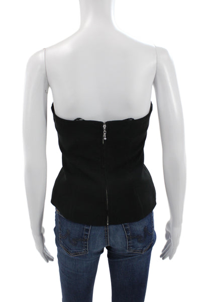 Reformation Women Black Sleeveless Buckle Acetate Top Size 0