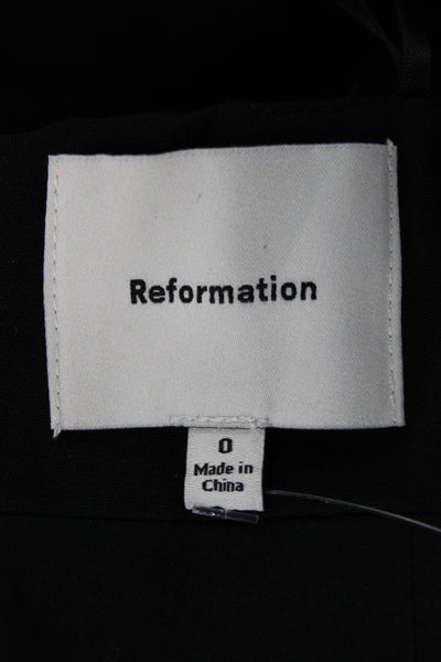 Reformation Women Black Sleeveless Buckle Acetate Top Size 0
