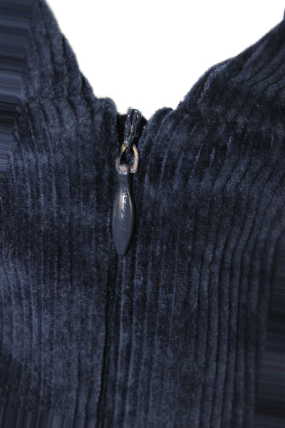 Zara Women Overall Mini Dress Dark Blue V-Neck Sleeveless Size M