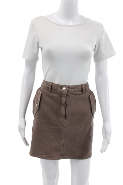Wilfred Free Womens Cargo Mini Skirt Brown Size 12