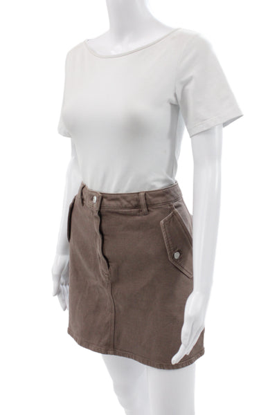 Wilfred Free Womens Cargo Mini Skirt Brown Size 12