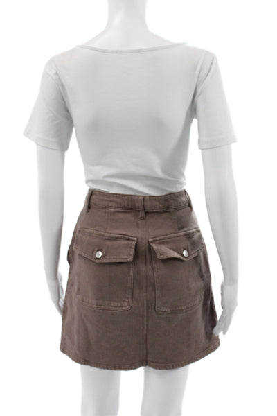 Wilfred Free Womens Cargo Mini Skirt Brown Size 12