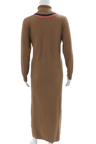 Slate Women Brown Turtleneck Long Sleeve Maxi Sweater Dress Size XS