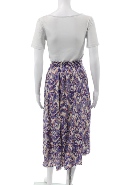 Isabel Marant Etoile Women Purple Straight Pencil Midi Silk Skirt Size 36