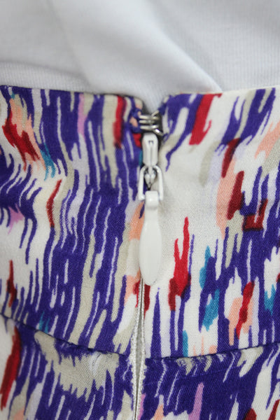 Isabel Marant Etoile Women Purple Straight Pencil Midi Silk Skirt Size 36