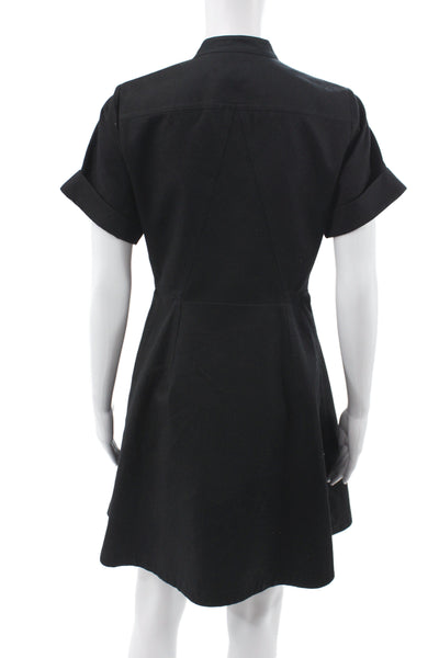 Proenza Schouler Womens A-Line Shirt Dress Black Cotton Size 4