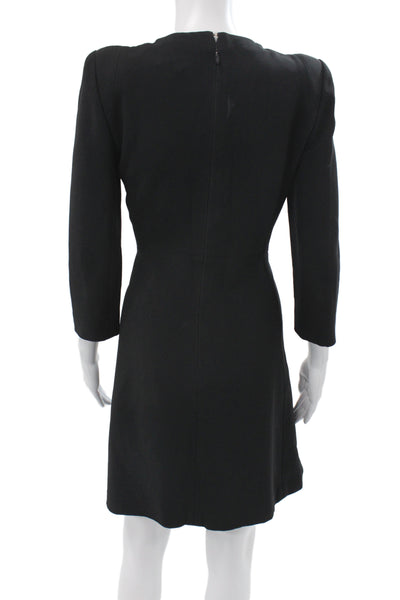 Chloe Women A-Line Sheath Black Dress 3/4 Sleeve Round Neck Size S