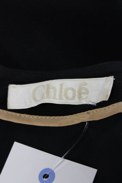 Chloe Women A-Line Sheath Black Dress 3/4 Sleeve Round Neck Size S