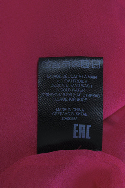 Isabel Marant Etoile Women Pink Floral Shirt Dress High Neck LongSleeve Size 36