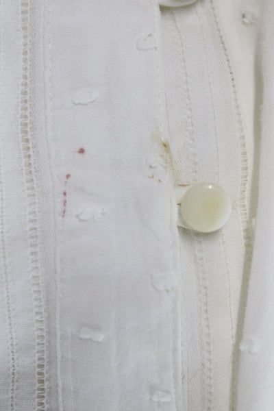 T Alexander Wang Womens White Collared Button Blazer Long Sleeve Size M