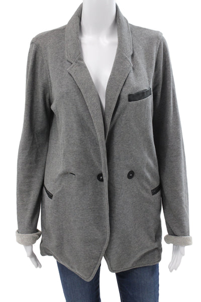 T Alexander Wang Womens White Collared Button Blazer Long Sleeve Size M