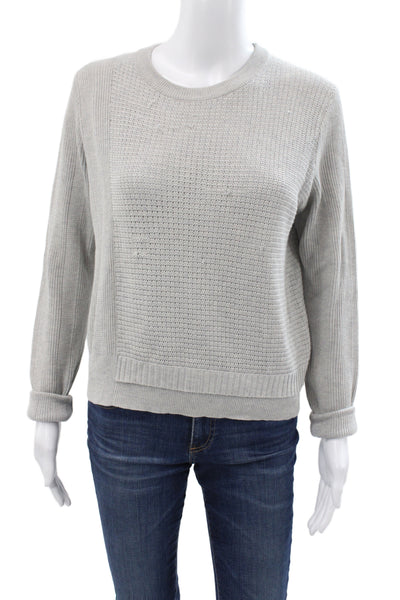 Proenza Schouler Unisex Pullover Sweater Gray Cashmere Blend Crew Neck Size S