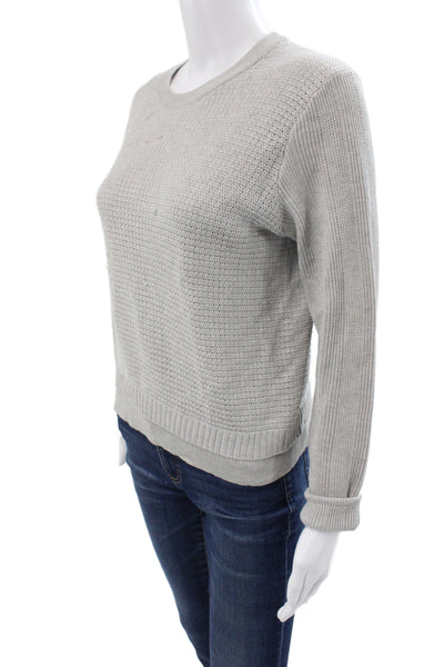 Proenza Schouler Unisex Pullover Sweater Gray Cashmere Blend Crew Neck Size S