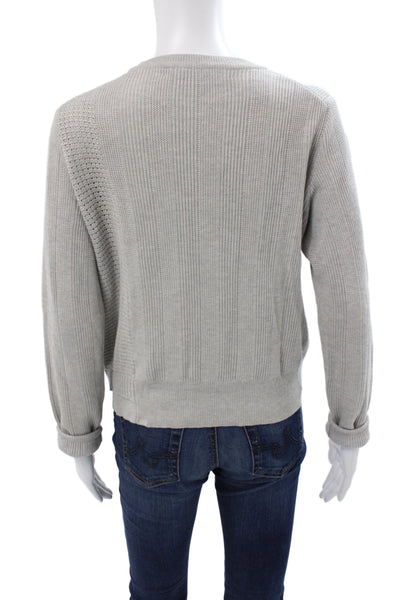 Proenza Schouler Unisex Pullover Sweater Gray Cashmere Blend Crew Neck Size S