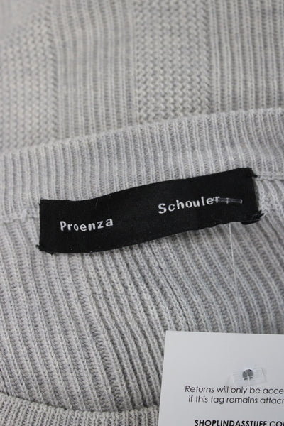 Proenza Schouler Unisex Pullover Sweater Gray Cashmere Blend Crew Neck Size S