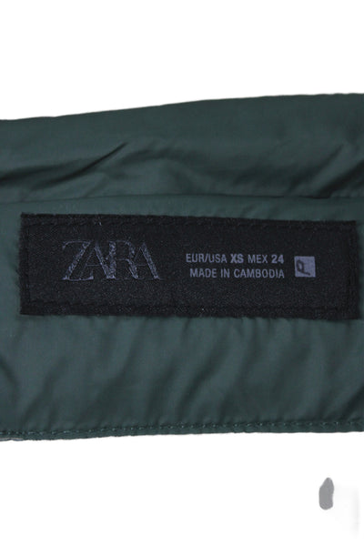 Zara Unisex Windbreaker Beige High Neck Long Sleeve Polyamide Size XS