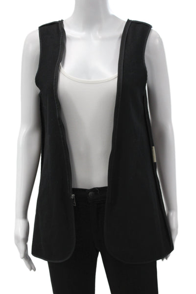 Burberry Brit Women Sleeveless Black Check Cotton Polyester Vest Zip Size 4