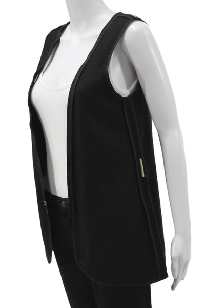 Burberry Brit Women Sleeveless Black Check Cotton Polyester Vest Zip Size 4