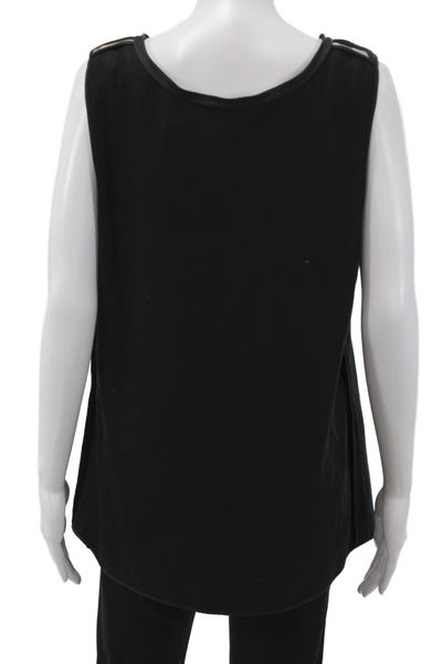 Burberry Brit Women Sleeveless Black Check Cotton Polyester Vest Zip Size 4