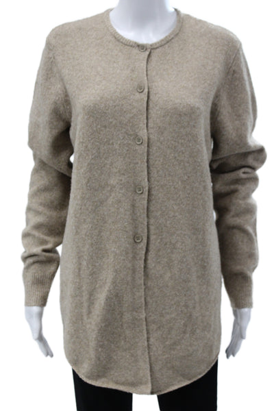 Zara Unisex Beige Button Crewneck Cardigan Size M