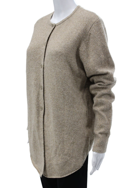 Zara Unisex Beige Button Crewneck Cardigan Size M