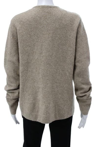 Zara Unisex Beige Button Crewneck Cardigan Size M