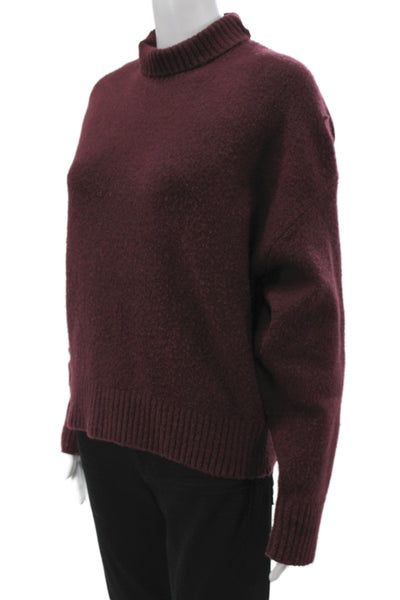 Zara Unisex Pullover Sweater Dark Red High Neck Long Sleeve Size S