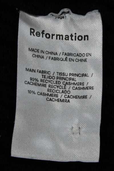 Reformation Unisex Cardigan Sweater Black Collared Button Long Sleeve Size M