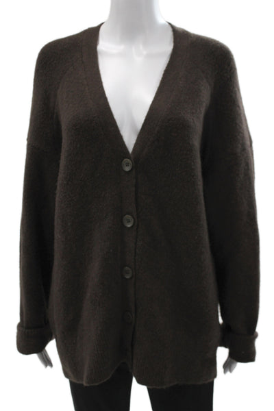 Zara Unisex Brown V-Neck Button Long Sleeve Cardigan Size S