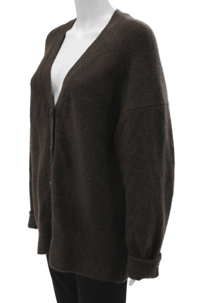 Zara Unisex Brown V-Neck Button Long Sleeve Cardigan Size S