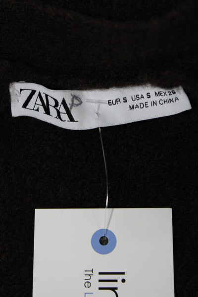 Zara Unisex Brown V-Neck Button Long Sleeve Cardigan Size S
