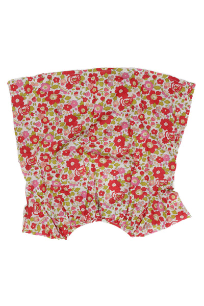 Bonpoint Girls Short Sleeve Crew Neck Floral Top White Red Green Size 3