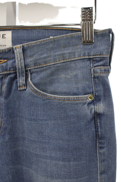 Frame Denim Women Skinny Ankle Jeans Blue Button Fly Mid Rise Size 25