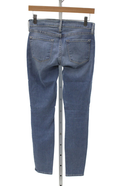 Frame Denim Women Skinny Ankle Jeans Blue Button Fly Mid Rise Size 25