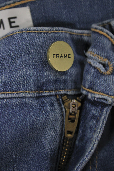 Frame Denim Women Skinny Ankle Jeans Blue Button Fly Mid Rise Size 25