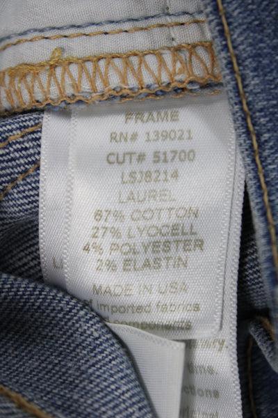 Frame Denim Women Skinny Ankle Jeans Blue Button Fly Mid Rise Size 25