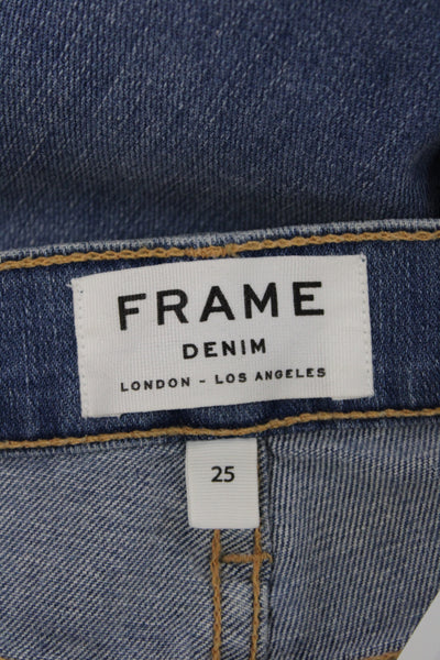 Frame Denim Women Skinny Ankle Jeans Blue Button Fly Mid Rise Size 25