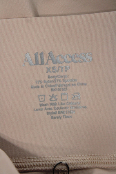 All Access Women Ankle Leggings Beige Nylon Spandex Size XS